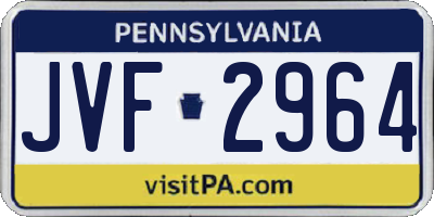 PA license plate JVF2964