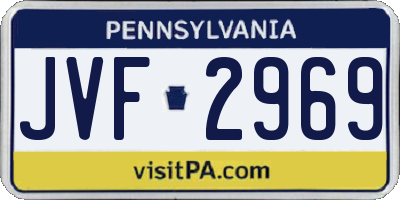 PA license plate JVF2969