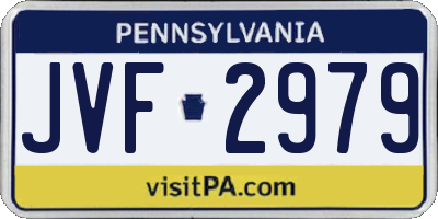 PA license plate JVF2979