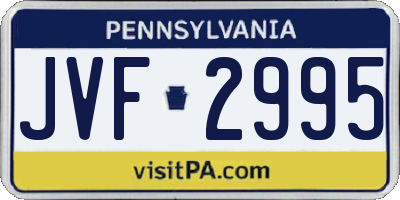 PA license plate JVF2995
