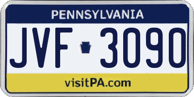 PA license plate JVF3090