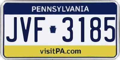 PA license plate JVF3185