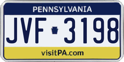 PA license plate JVF3198