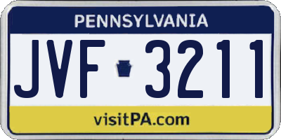 PA license plate JVF3211