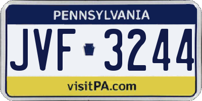 PA license plate JVF3244