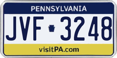 PA license plate JVF3248