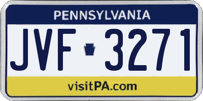 PA license plate JVF3271