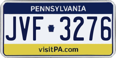 PA license plate JVF3276