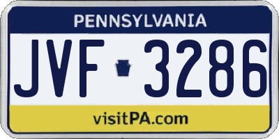 PA license plate JVF3286