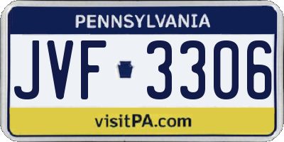 PA license plate JVF3306