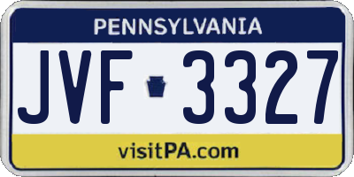 PA license plate JVF3327