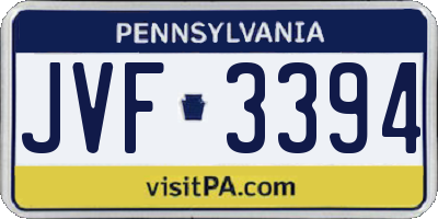 PA license plate JVF3394