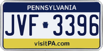 PA license plate JVF3396