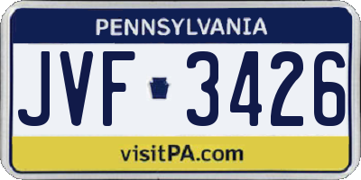 PA license plate JVF3426