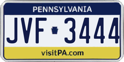 PA license plate JVF3444