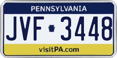 PA license plate JVF3448