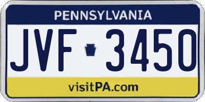 PA license plate JVF3450