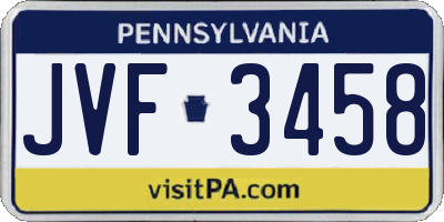 PA license plate JVF3458