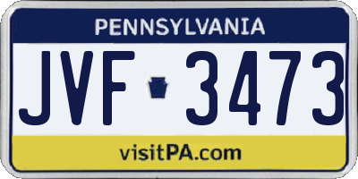 PA license plate JVF3473