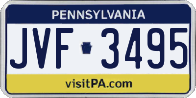 PA license plate JVF3495