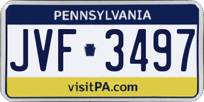 PA license plate JVF3497