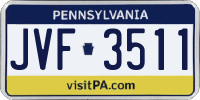 PA license plate JVF3511