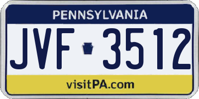 PA license plate JVF3512