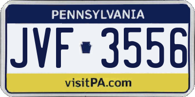 PA license plate JVF3556