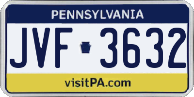 PA license plate JVF3632