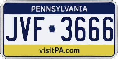 PA license plate JVF3666