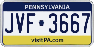 PA license plate JVF3667