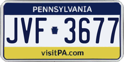 PA license plate JVF3677