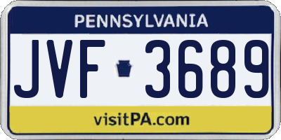 PA license plate JVF3689