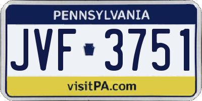 PA license plate JVF3751