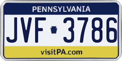 PA license plate JVF3786