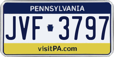 PA license plate JVF3797