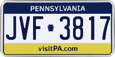 PA license plate JVF3817