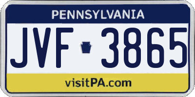 PA license plate JVF3865