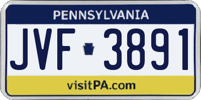 PA license plate JVF3891