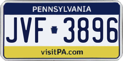 PA license plate JVF3896