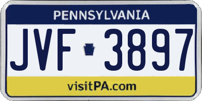 PA license plate JVF3897