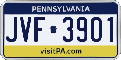 PA license plate JVF3901