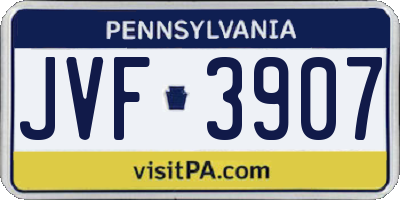 PA license plate JVF3907