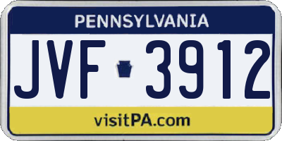 PA license plate JVF3912