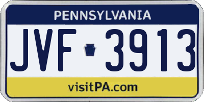 PA license plate JVF3913