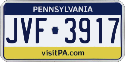 PA license plate JVF3917