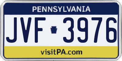 PA license plate JVF3976