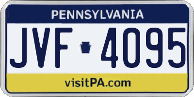 PA license plate JVF4095