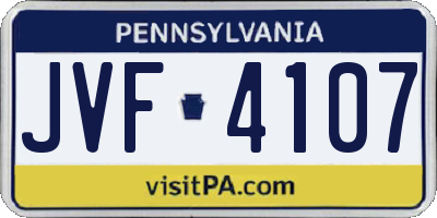 PA license plate JVF4107
