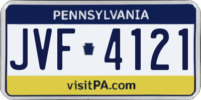 PA license plate JVF4121